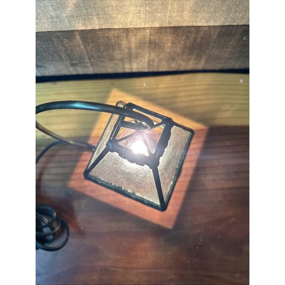 J Devlin Stained Glass Hanging Lantern Decorative Accent Night Light Clear - Picture 3 of 8